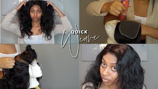 Hair| 30 Minute Quick Weave Closure Wig Only Using Glue |Yazcymone