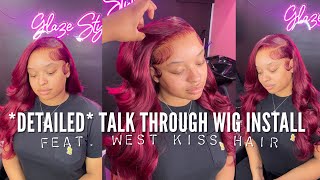*Detailed* Red/ Burgundy Wig Install | Start To Finish | Using West Kiss Hair