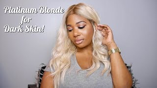 Platinum Blonde Hair On Dark Skin! Ft. Eva Wigs! | How To Get Shadow Roots!