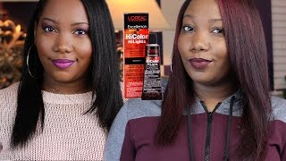How To: Coloring My Texlaxed Hair (No Bleach) Using Loreal Hicolor Highlights Magenta
