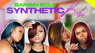  Part 3: Rating My Synthetic Bob Wigs - Bold &  Beautiful Colors   | 6 Lace Front & Frontal Wigs