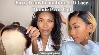 Easy Transformation: Hd Lace Blonde Pixie Cut | Lovelybryana X Wowafrican