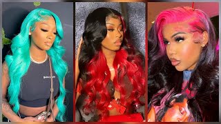 Colored Wig Install Compilation | Hair Dye And Install For Black Women