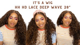 It'S A Wig Human Hair Blend Hd Lace Wig - Hh Hd Lace Deep Wave 28 --/Wigtypes.Com