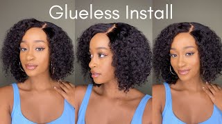 Easiest Glueless Summer Curly Bob Wig! Quick Install! Save Your Edges! | Luvme Hair