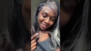 Popping Blonde Skunk Stripe Wig|13X4 Lace Front Wig Install|Arabella Hair
