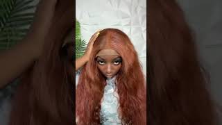 Dark Skin Girl Tries Ginger Hair Color #Shorts #Wigs #Wiginstall #Tutorial #Fyp