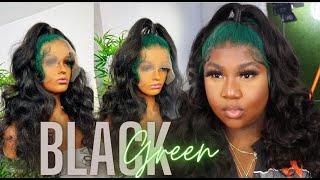 Amazon Prime  Black And Green Ombre Wig || No Bleaching No Dying Ready To Wear || Nadula Hair