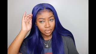 Flawless Blue Hair Goals! Pre Plucked, Brown Skin Friendly | Dolago Colorful Wigs