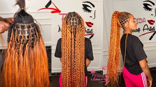 Tiktok Trending Hairstyle | Jinsi Ya Kusuka Curly Braids | How To Curly The Ending