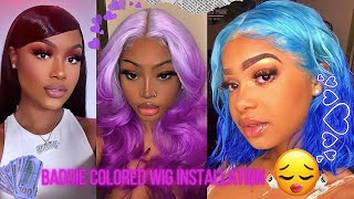 Colored Wig Installation  Baddie Compilation