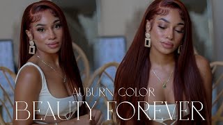 The Perfect Color Wig For Fall !  Step By Step Dark Auburn Brown Wig Install | Beautyforeverhair