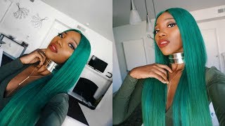 Diy Kylie Jenner Inspired Green Wig On Dark Skin - Mose Luxe Hair Review