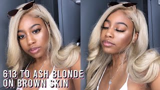 613 To Ash Blonde Wig On Brown Skin | Baili Nicole