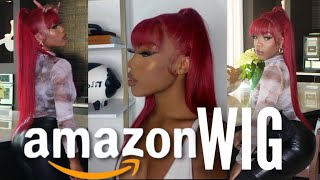Fire Red Amazon Wig Install ( Precolored ) | Best Affordable Wig On Amazon | Zahria Shanti