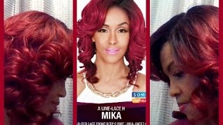 Zury Sis Mika A-Line Lace  H Wig - Sombre Rt Wine/Burgundy - Elevatestyles.Com