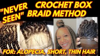 Never Seen "New" Crochet Box Braid Method! Alopecia, Short, Thin Hair Lines