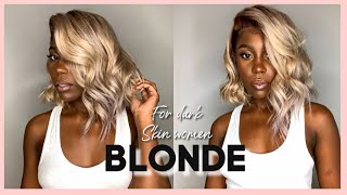 Perfect 613 Ash Blonde For Dark Skin Women | Wigfallstyles Wednesday | Sams Beauty