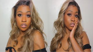 Must Have !!!!Ash Blonde Hair On Brown Skin//Outre Kimani Synthetic Wig ( Under $40)