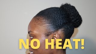 Sleek Bun On 4C Natural Hair Using Eco Style Gel