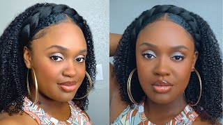 Easy Goddess Halo Braid With Curly Clip Ins On Natural Hair