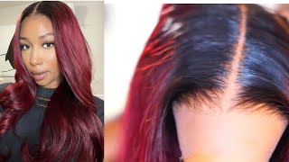 Must Have| Pre-Styled Ready To Wear Burgundy Hd Lace Wig| Ft. Rpgshow Hair