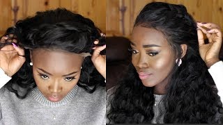 How To Apply A Lace Fontal Wig Without Glue Or Tape | "Asteria Hair" | Freebornnoble