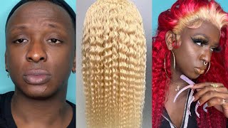 Fire Red Deep Curl Wig W/ 613 Roots Tutorial  | Sponsored By World New Hair