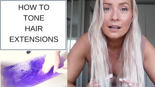 Purple Bath?? | How I Tone My Hair Extensions | How To Get Your Extensions Icy Blonde!!