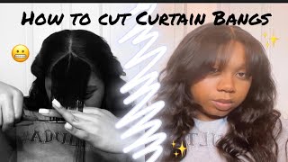 How To Cut Curtain Bangs On A Closure Wig | Unice Hair| Brionna Lakia