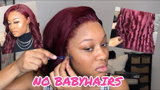 Slaying Colored Hair! // Merry Christmas Elfin Hair 99J Burgundy Lace Frontal Wig