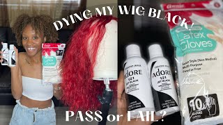 Dyeing My Red Wig Black | Adore Hair Color | Water Color Method