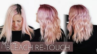 How To Do A Bleach Root Retouch + Pastel Pink Hair Safely Without Damage!
