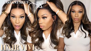 Must Have! Melted Water Lace Blonde Highlight Lace Front Wig Ft.Hairvivi