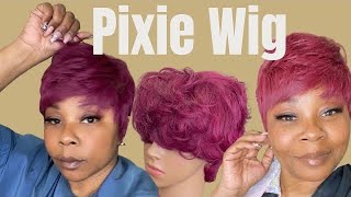 Burgundy Pixie Wig Review