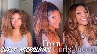 Finally A Curly Micro Links Tutorial. Best Microlinks For Curly Hair ( Curls Queen )