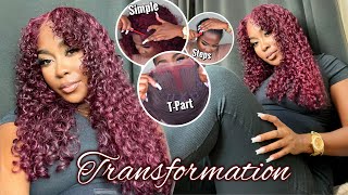  Installing Wig For The First Time In 2 Months  Help! | Pre Colored 99J T Part Wig | Incolorwig