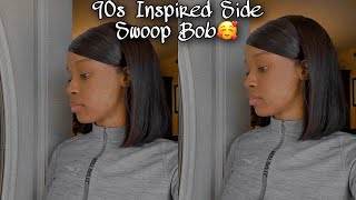 90S Inspired Side Swoop Bob Frontal Wig Install | Jay Monaee
