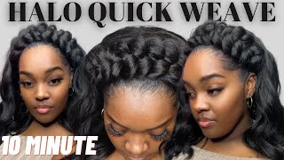 $20 Quick & Easy Halo Braid Style | Black Girl Hairstyles | Outre | Tatiaunna