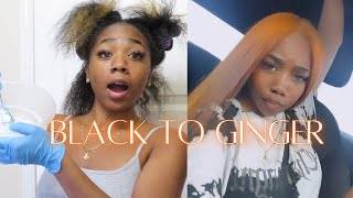 Bleaching & Dying My Natural Hair Ginger For The First Time * Not Satisfied*