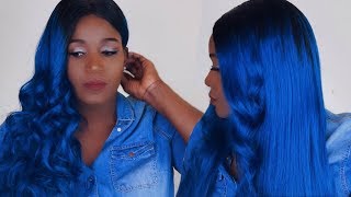 Blue Hair On Dark Skin Melanin Popping | Eva Wigs