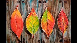 Live! Packing Tape Masking Technique For Watercolor // Fall Leaves & Texture