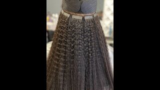 Hot Kinky Straight Tape In Human Hair Extensions For Full Head
