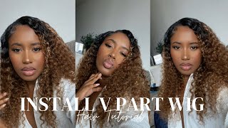 Versatile Blonde Curly V Part Wig| Perfect For Summer Hair | Nadula Hair