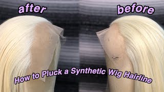 How To Pluck A Synthetic Wig Hairline | Beginner Friendly | Amazon Wig