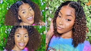 Upgraded Clean Hairline Curly Ombre Lace Front Wig Ft. Rpghairwig | Petite-Sue Divinitii