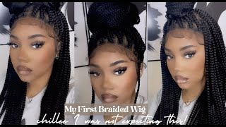 36 Inch Braided Wig + 4 Easy Ways To Style + Amazon Wig + Very Realistic Wig + Glueless Install