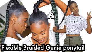 How To Do A Neat Genie Bun Ponytail On 4C Hair Using Edge Control And Got 2 Be Glued! Jwillscool