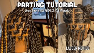 Detailed Parting Tutorial | How To Get Perfect Parts | Medium Knotless Braids
