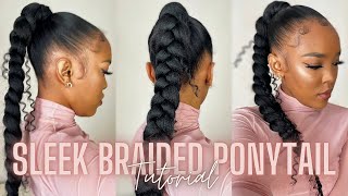 Sleek Jumbo High Braided Ponytail Using Braiding Hair | Step By Step | Beginner Friendly |  How To
